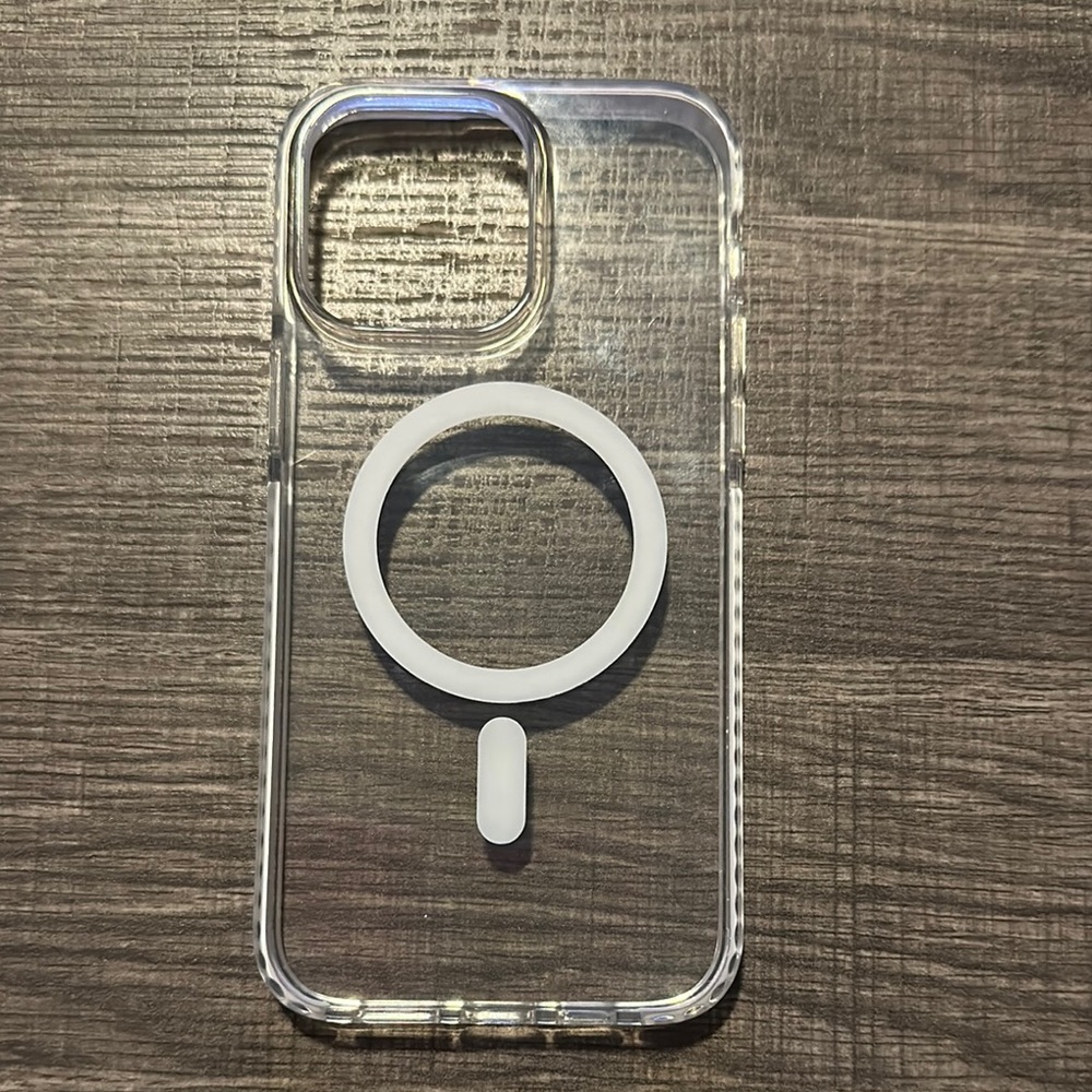 White Ring Holder iPhone Case with Transparent Design